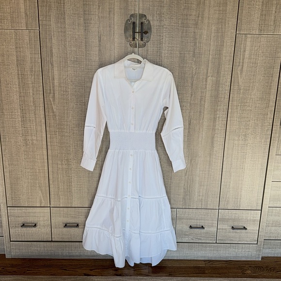 Thakoon Smocked Waist Maxi Dress With Ladder Trim - Picture 1 of 16